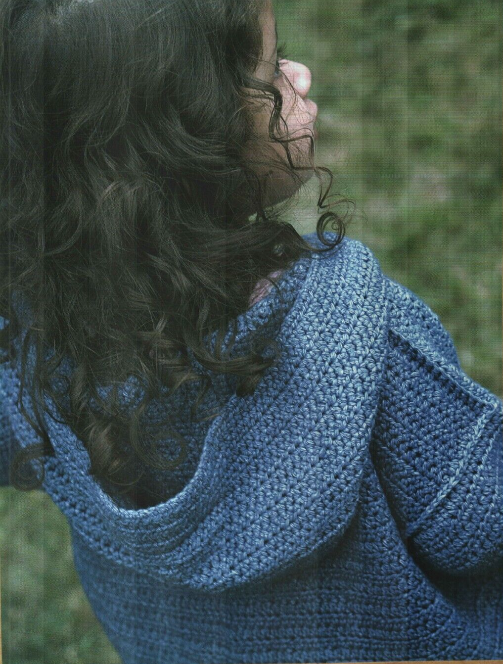 INDIGO-DYE COAT 3 CHILD SIZES CROCHET PATTERN INSTRUCTIONS