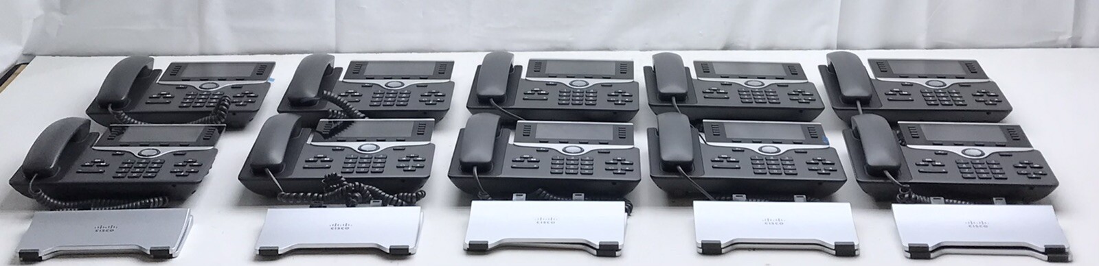 Lot of 10 Cisco CP-8861 5-Line VoIP Business Phone w/ Stand