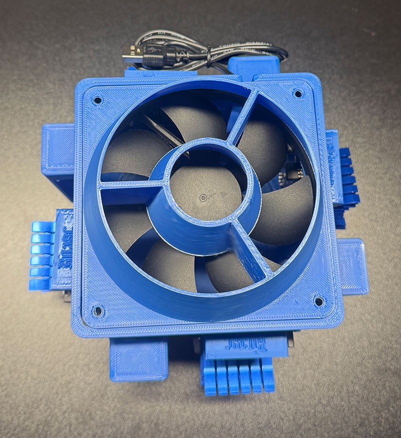White 4-Bitaxe Gamma Cooling Tower with 120mm Top Fan - Great for Overclocking