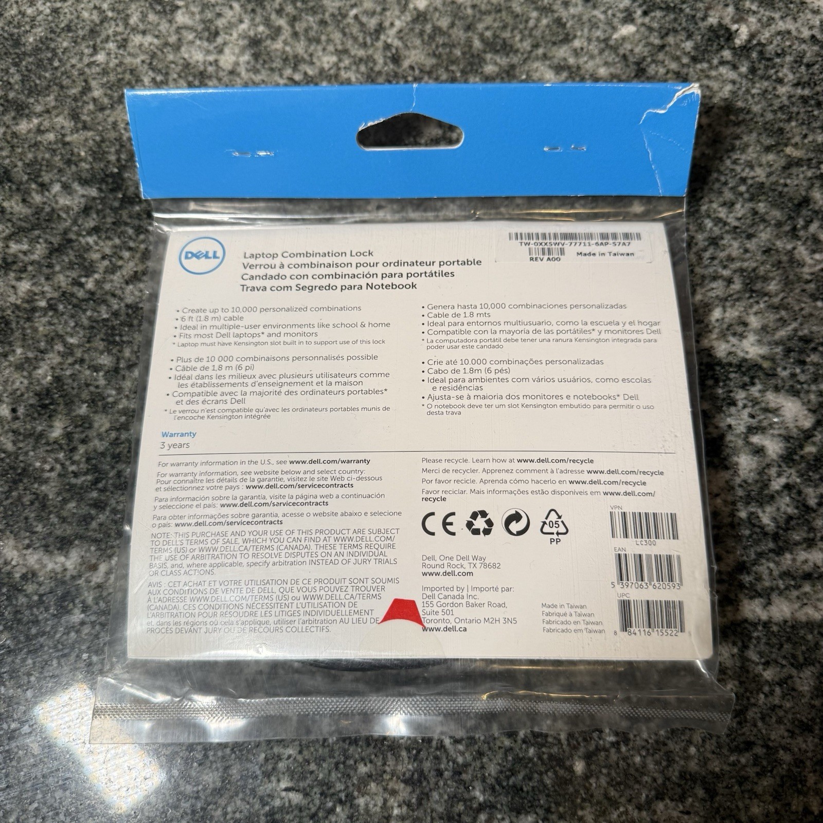 Dell Laptop Combination Lock XX5WV