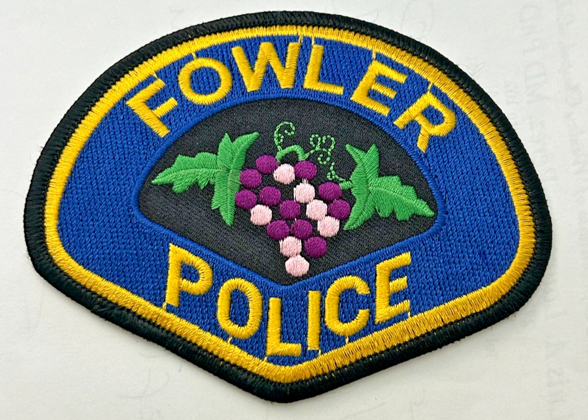 Fowler California Police Embroidered Light Grapes Patch Unused