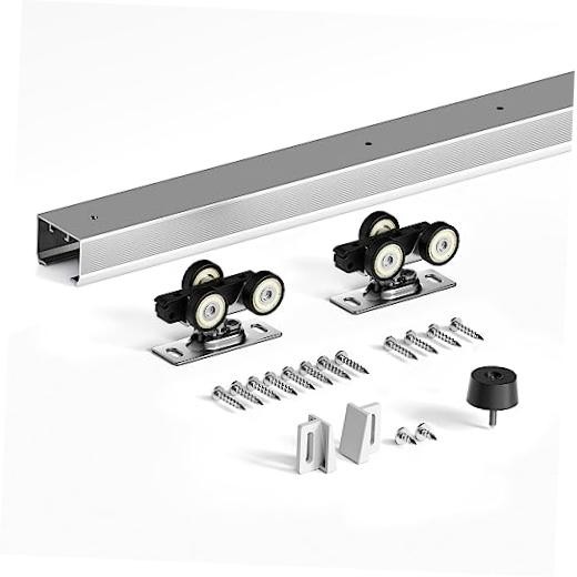 6FT Sliding Pocket Door Hardware Track Kit - Top 6 Feet - Commercial Grade