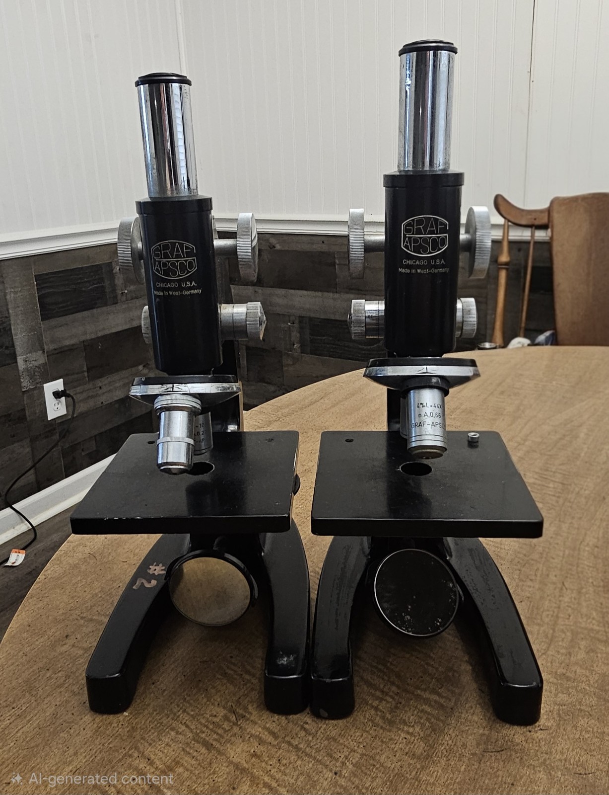 Pair Of Vintage GRAF APSCO Microscope West Germany