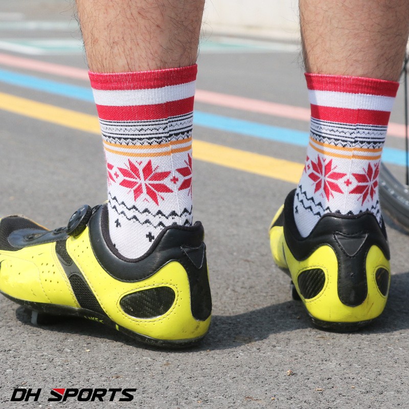Pro Mens Womens XC Cycling Socks MTB Riding Bicycle Sports Ankle Socks Snowflake