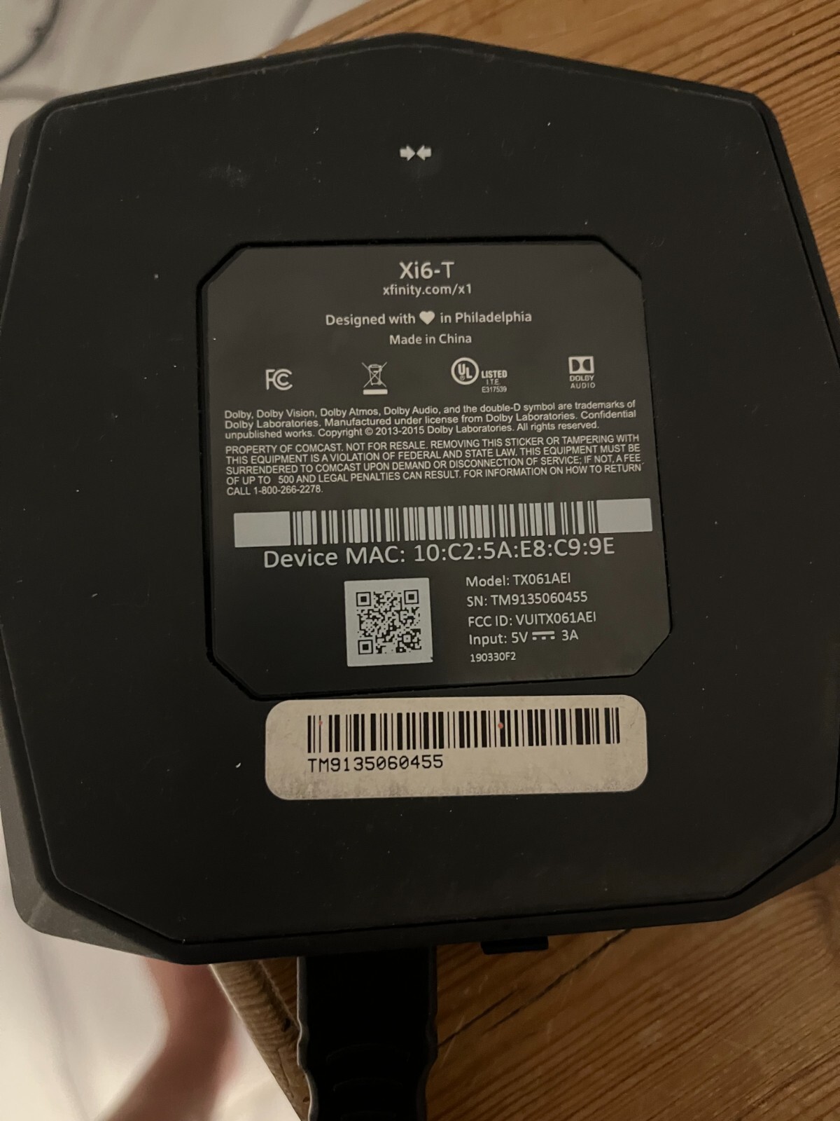 Xfinity Xi6-T Model TX061AEI Flex Streaming Box With HDMI