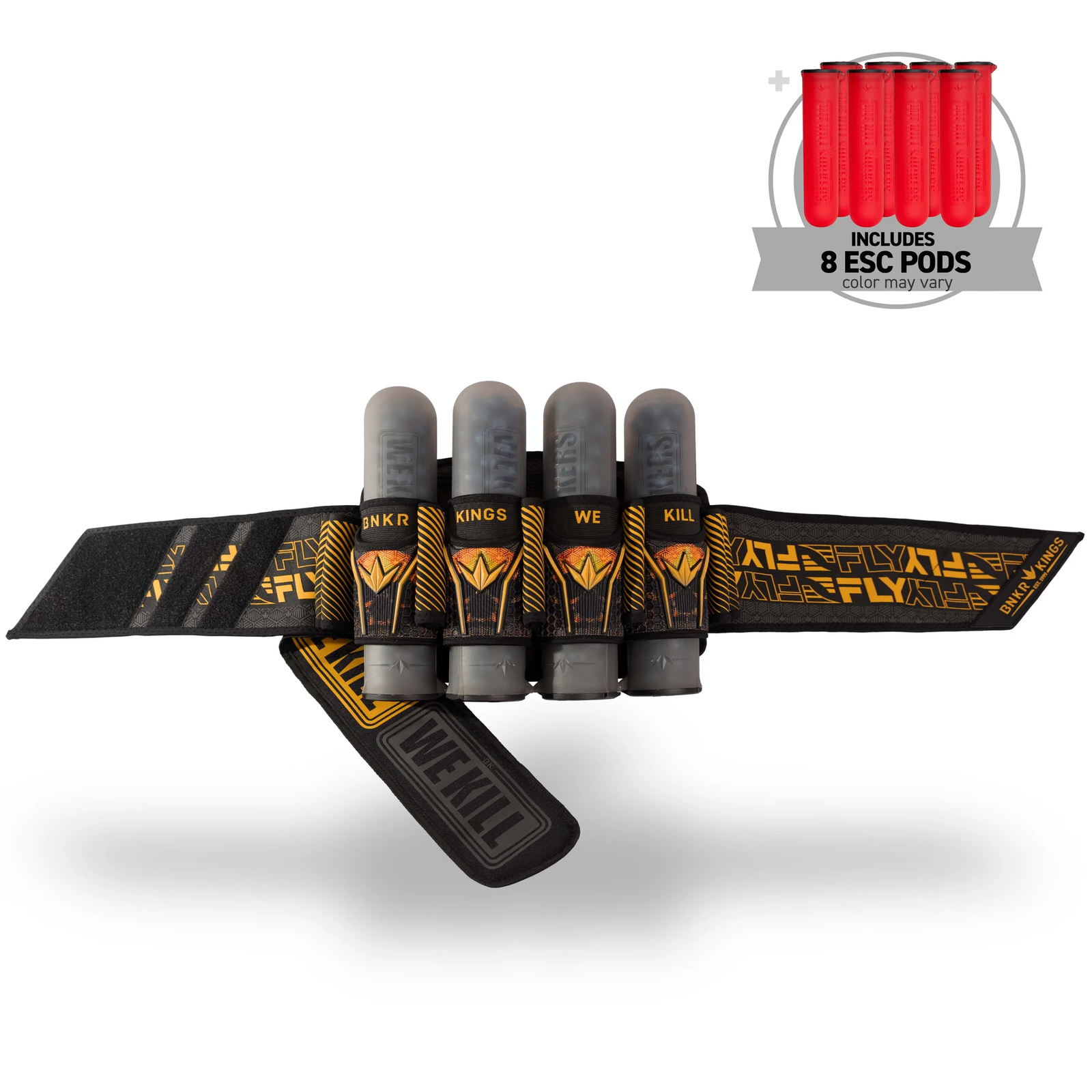 Bunkerkings Fly2 Sunrise Skull 4+7 Paintball Harness with 8 ESC Pods | Lightw...