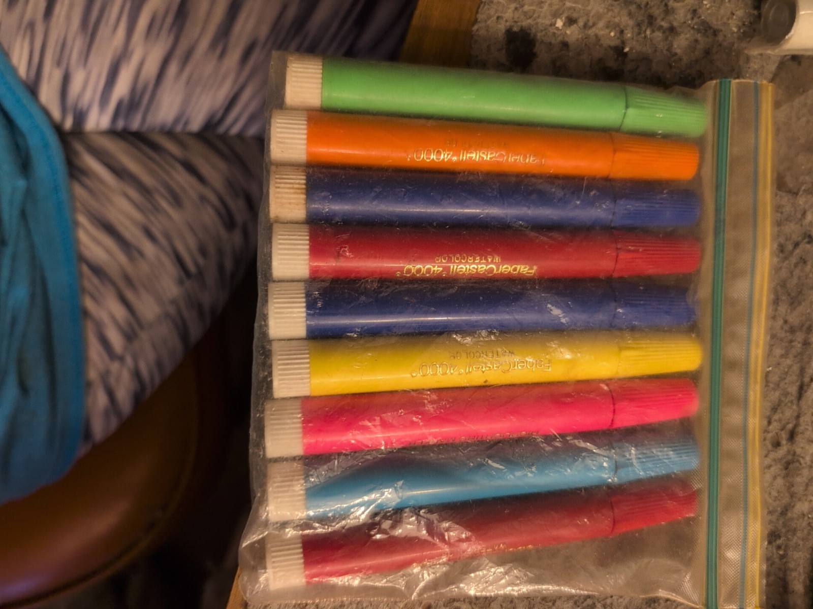 Faber Castell Permanent Markers Lot Of 9 Green Blue, Orange red Pink