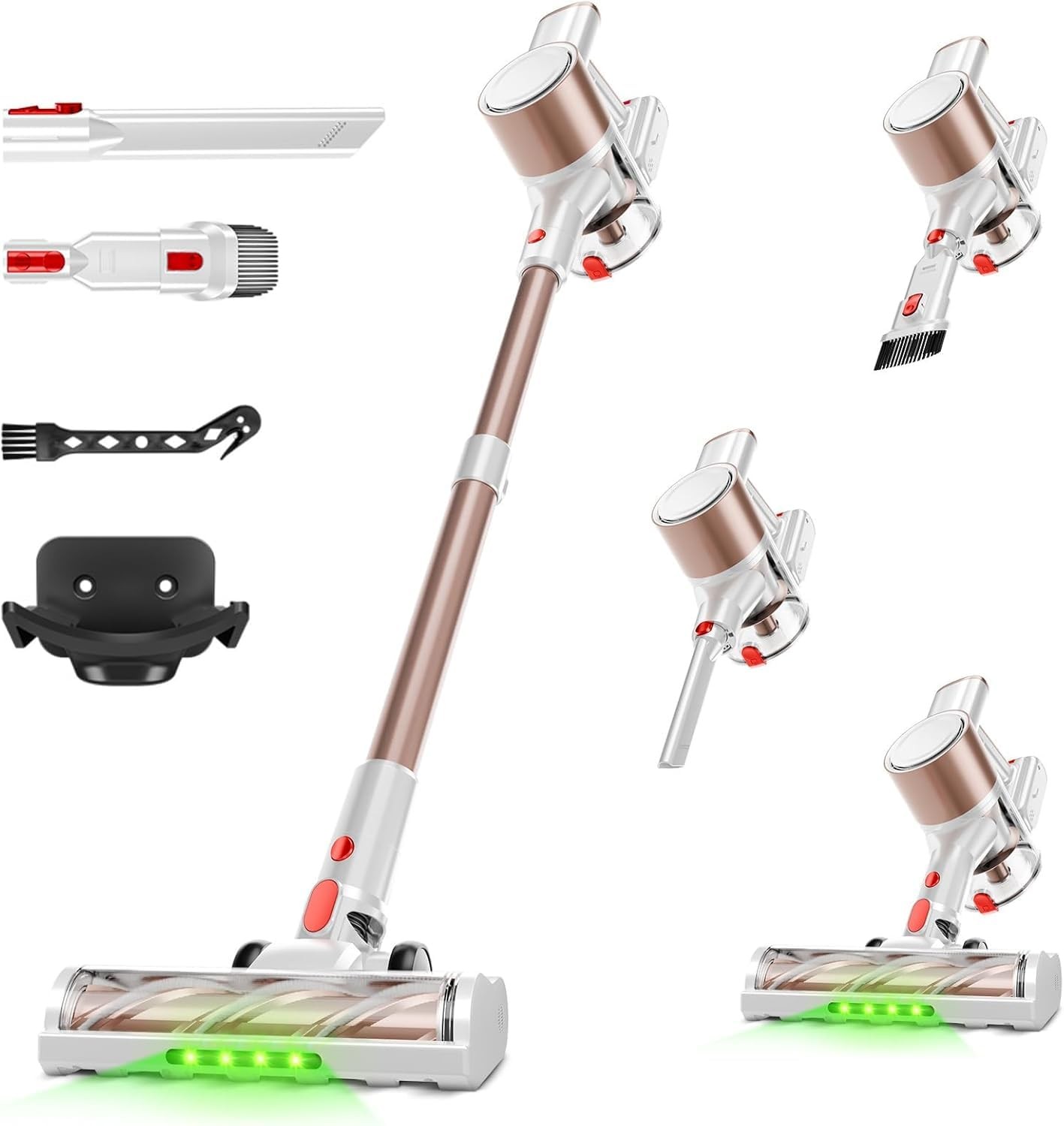 Cordless Vacuum Cleaner, 500W/40Kpa Vacuum Cleaners for Home, Stick Vacuum Co...