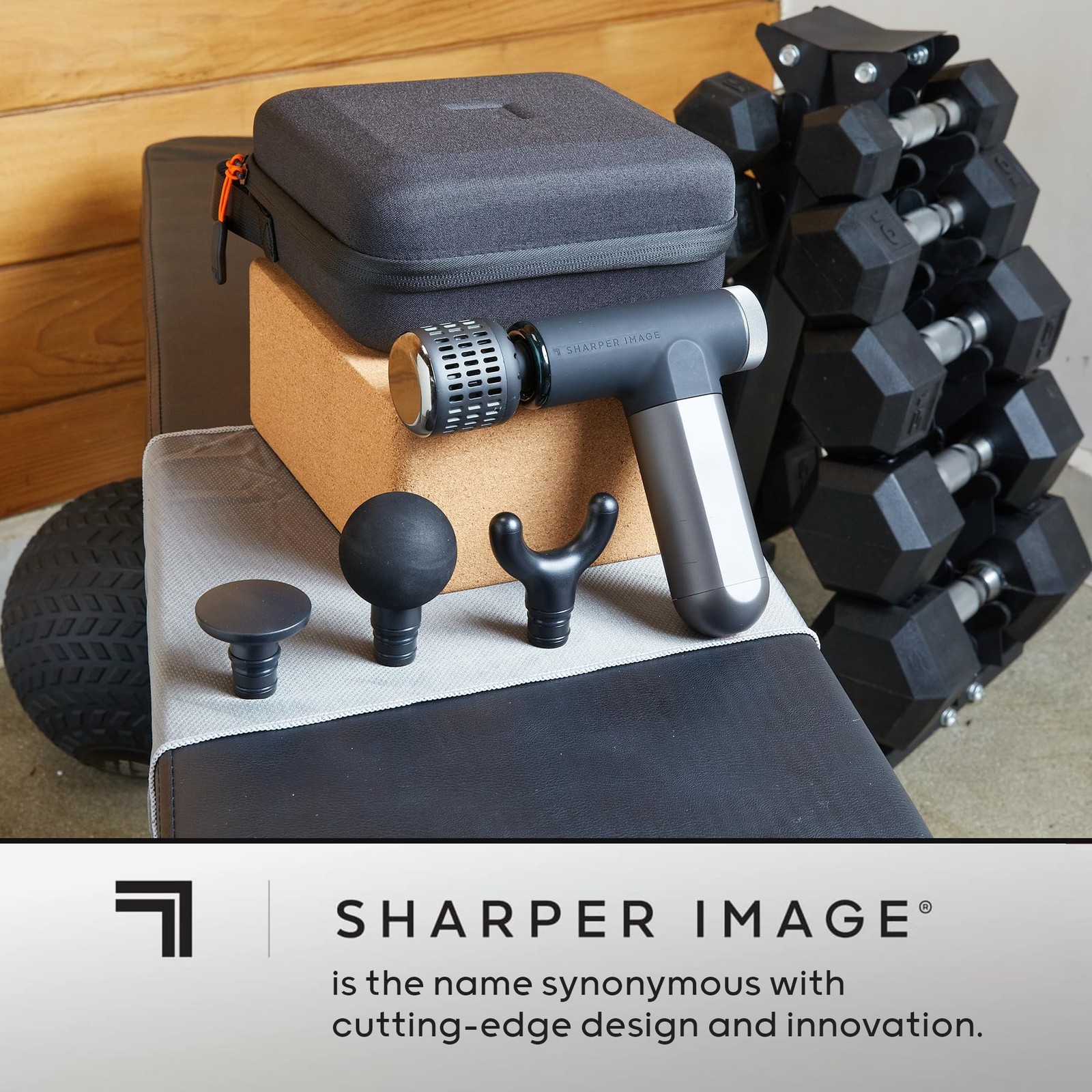 Sharper Image Powerboost Pro+ Hot & Cold Compact Deep Tissue Massage Gun - 6 S