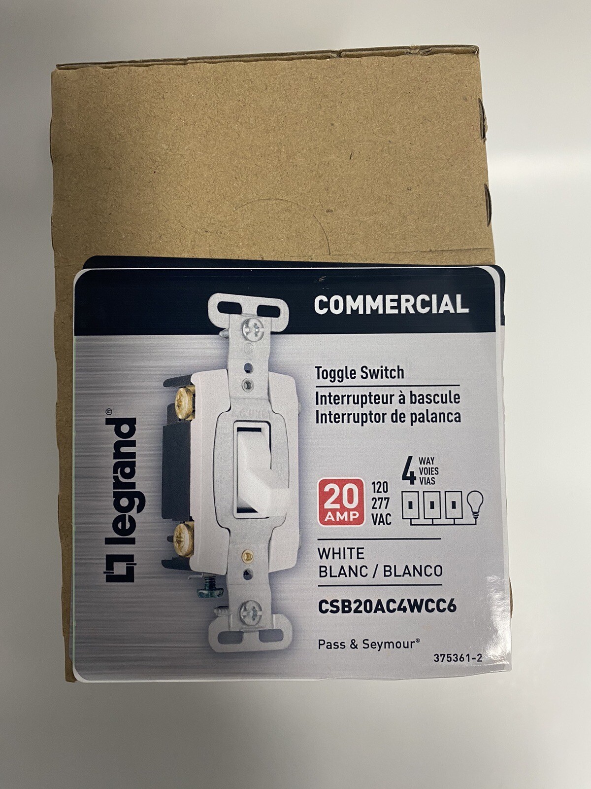 (PACK OF 6)  CSB20AC4WCC6 LEGRAND COMMERCIAL TOGGLE SWITCH 4 WAY CSB20AC4-WCC6