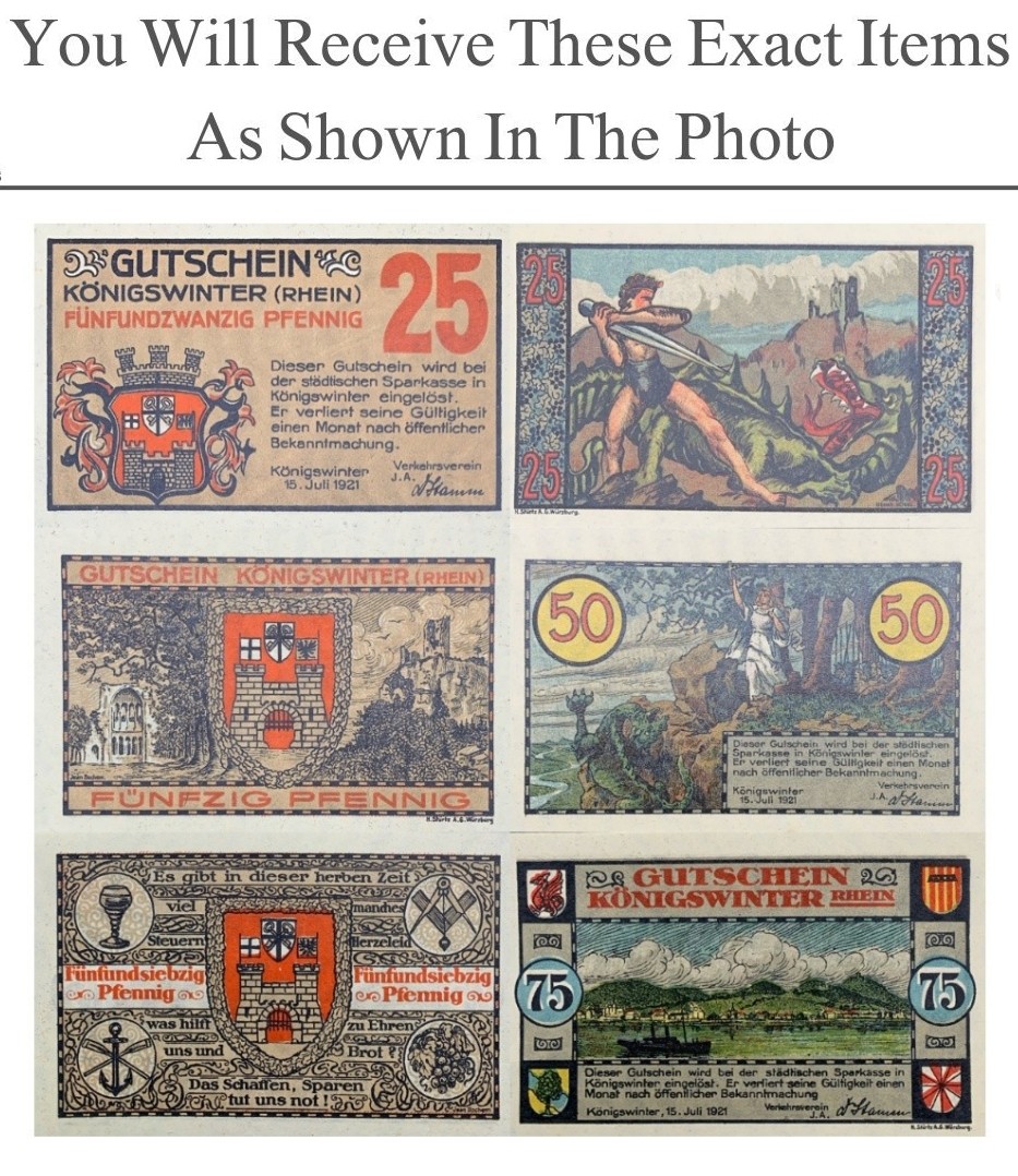 Germany Notgeld KONIGSWINTER 25 50 75 Pfennig 1921 Set 3 pcs