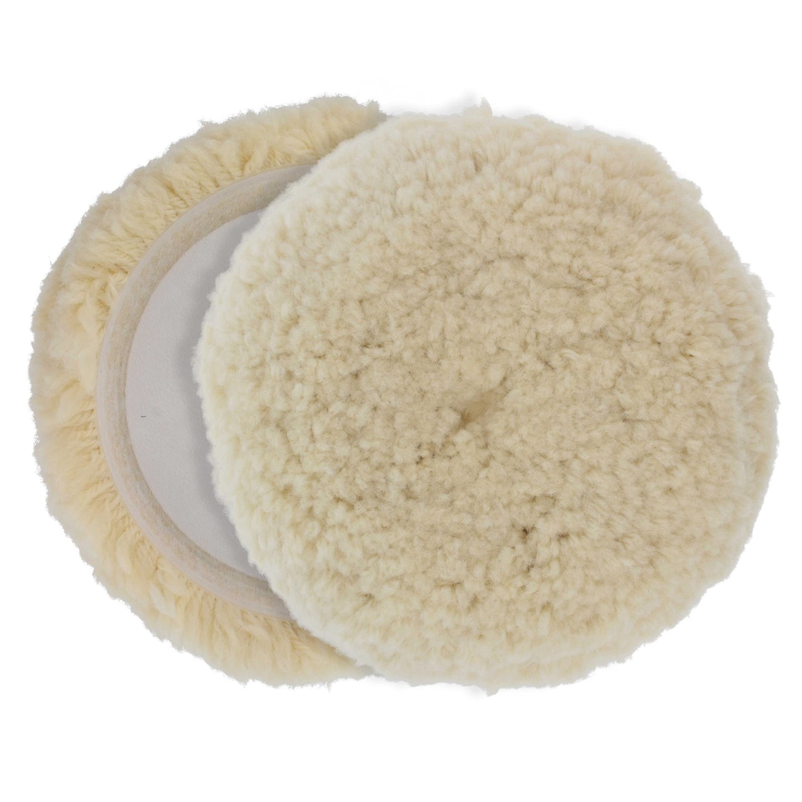 8" 100% Wool Hook & Loop Grip Buffing Pad for Compound Cutting & Polishing - ...