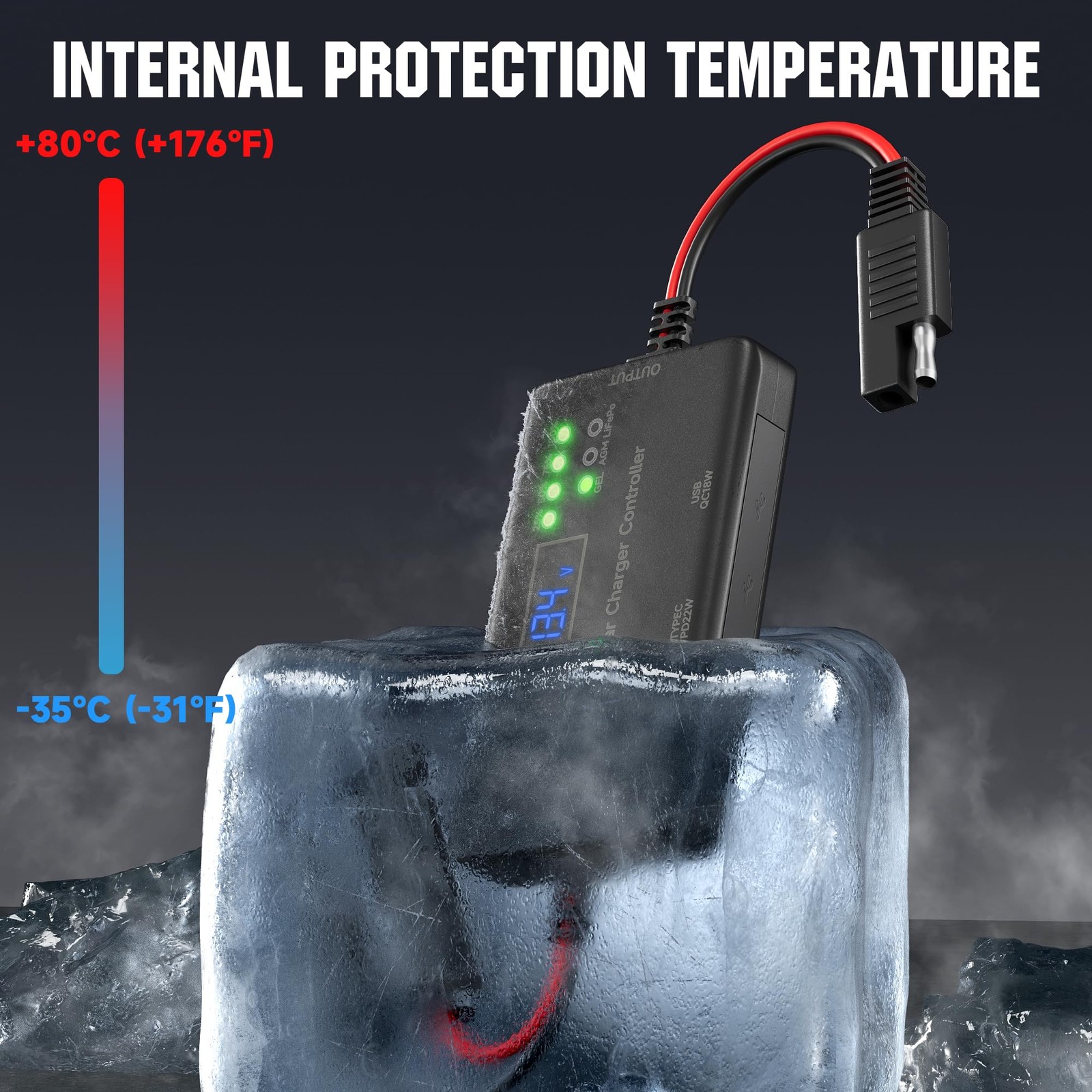 MPPT Solar Charge Controller 12V 10A, Solar Panel Charge Controller with Type...