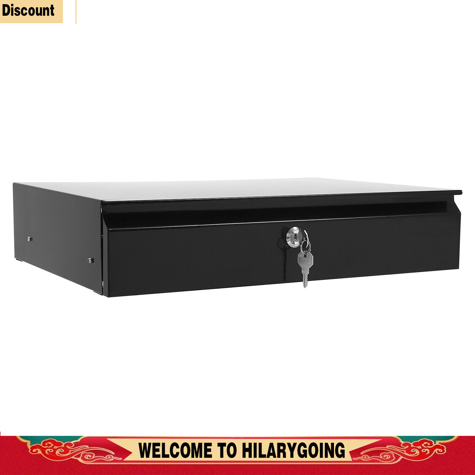 Slide Out Cabinet Drawer Pull Out Under Desk Drawer For Office With Lock Black