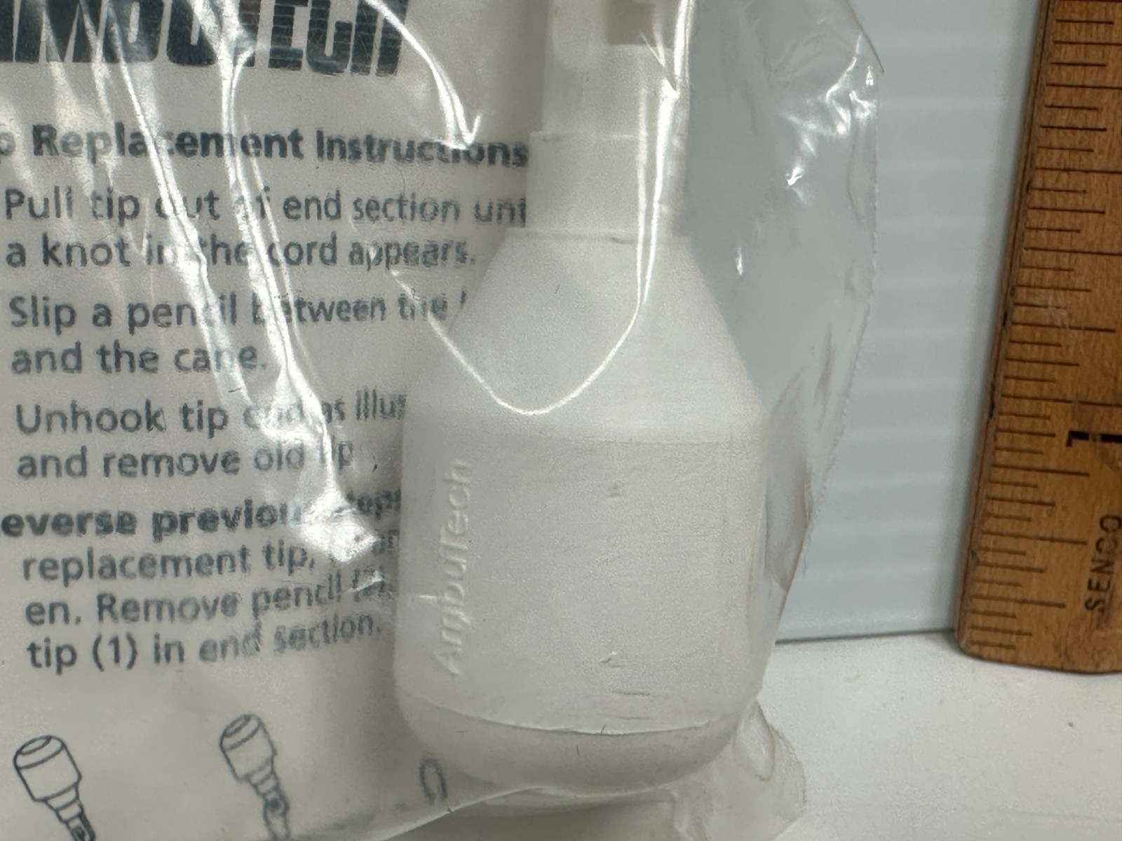 AMBUTECH MT4020 CANE TIP hook marshmallow tip WHITE NEW