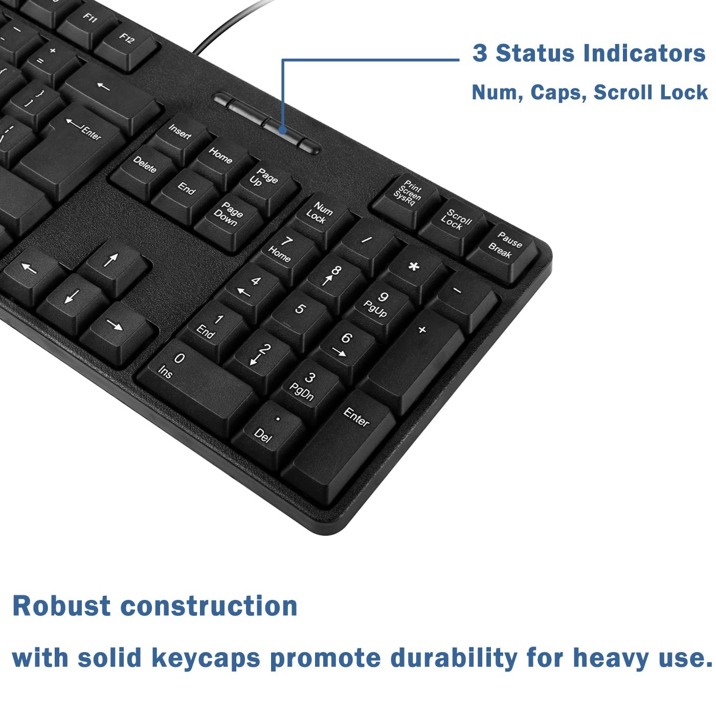 MCSaite Wired PS2 104 Keys Computer Keyboard with Stands,Black,Waterproof - U...