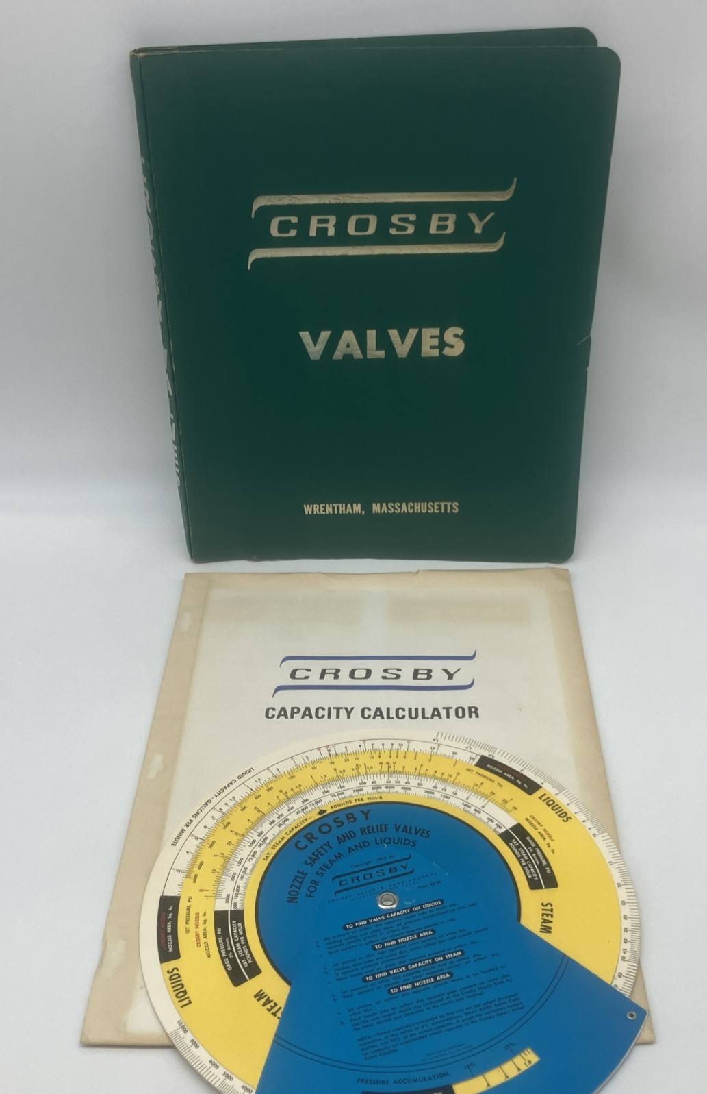 Vtg Crosby Valve & Gage Co Catalog 301 - 1973 W/ Folder & Capacity Calculator