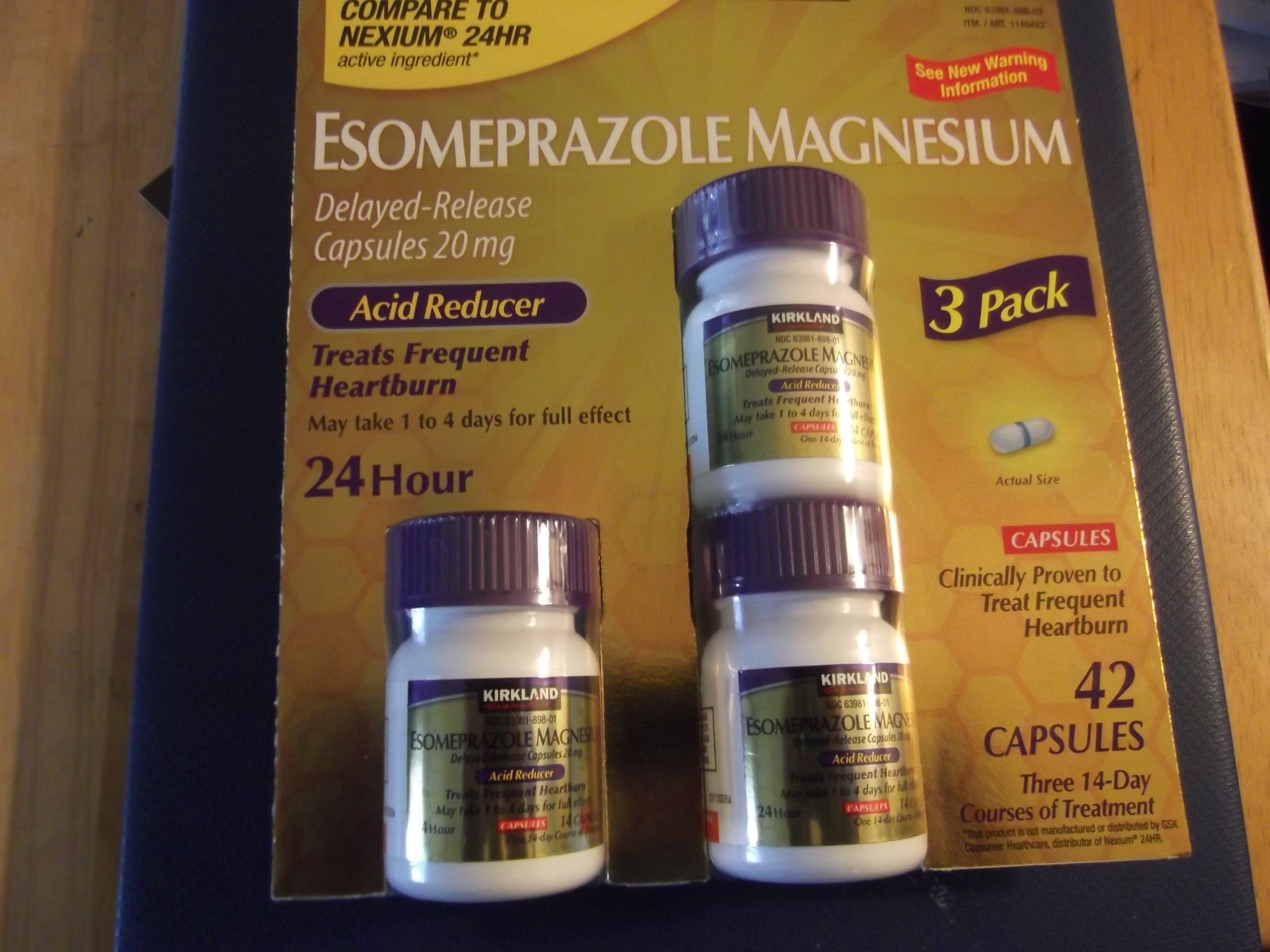 kirkland esomeprazole magnesium 2 packages of three.