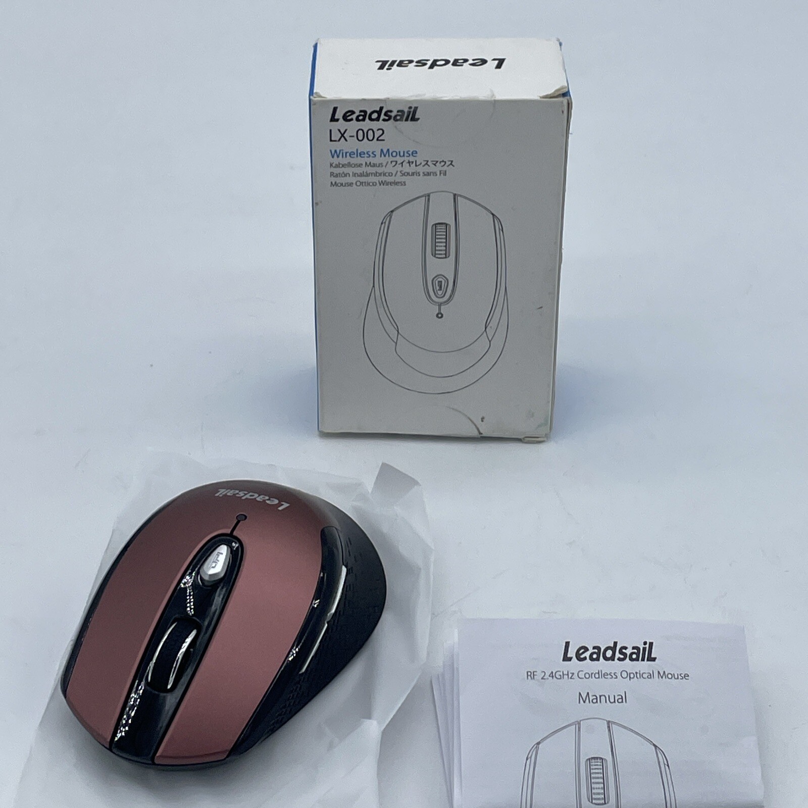 LeadsaiL  LX-002  Wireless Computer Laptop  2.4GHz Optical Mouse Red