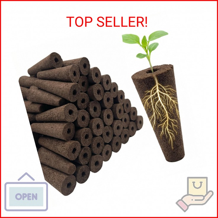 houlishu 50-Pack Grow Sponges, Hydroponic Planting System Pods, Fast Germinating