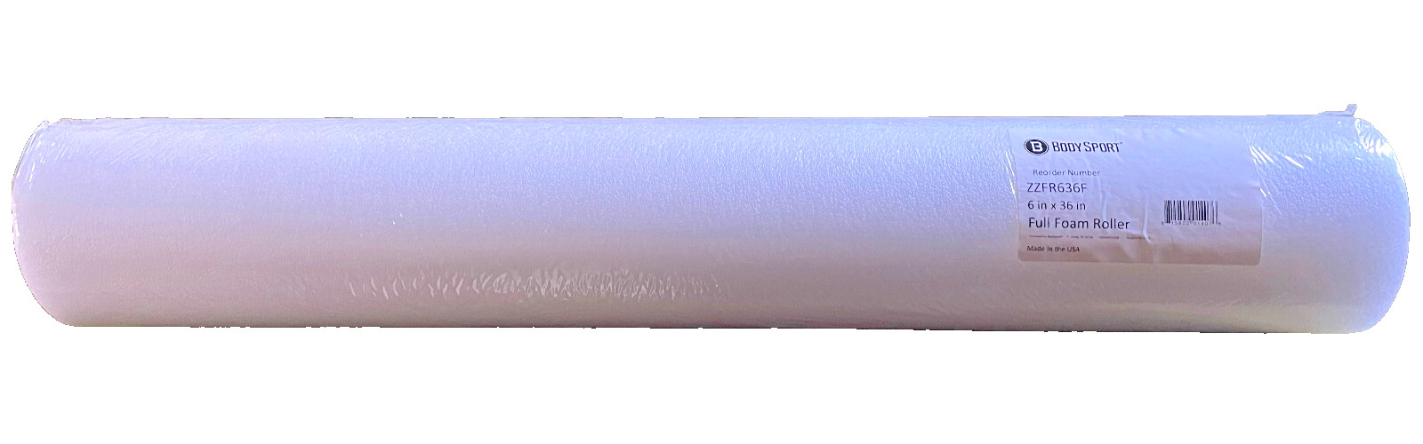 BRAND NEW - Body Sport Full Foam Roller 6" x 36" white for exercise massage yoga