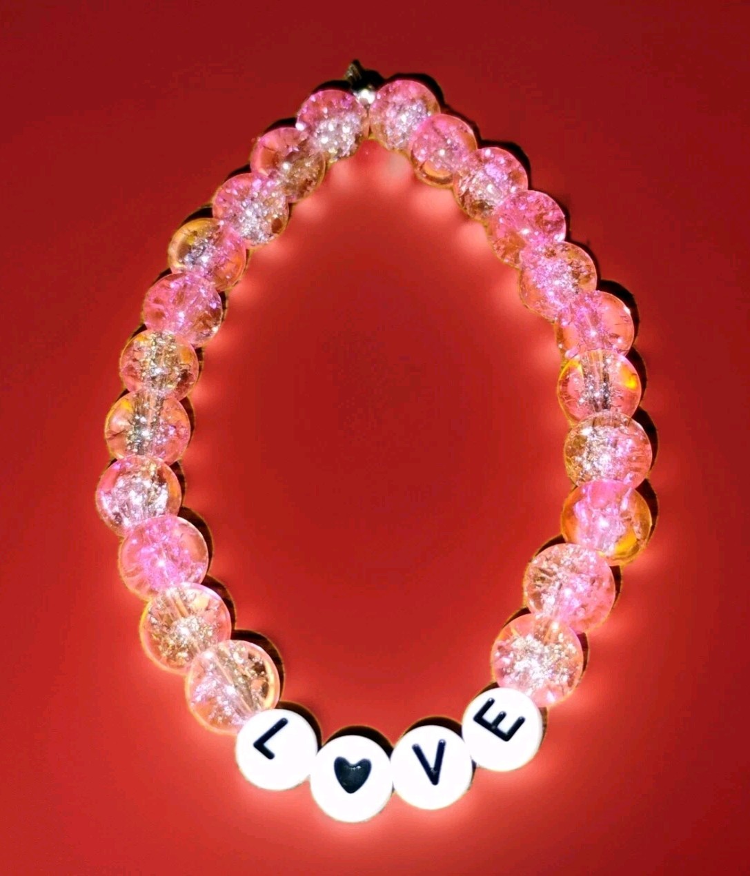 Love Glass Bracelet, Mystical Pink, by Beens©