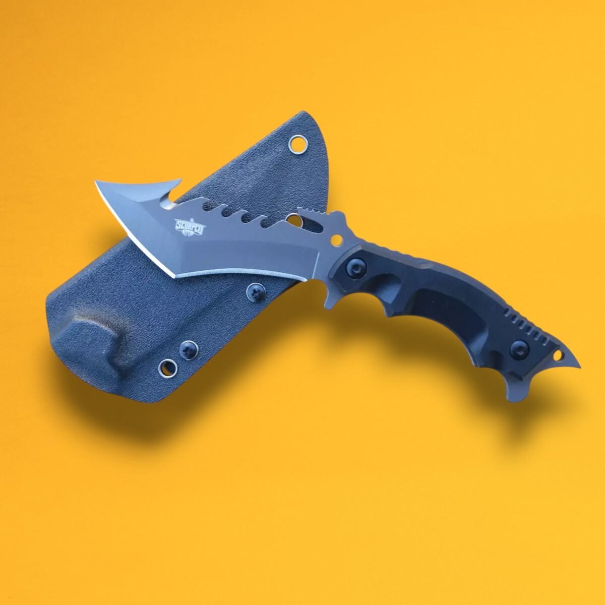 Razor Sharp Knife Full Tang Stainless Steel Titanium Coated Blade Kydex Sheath Z