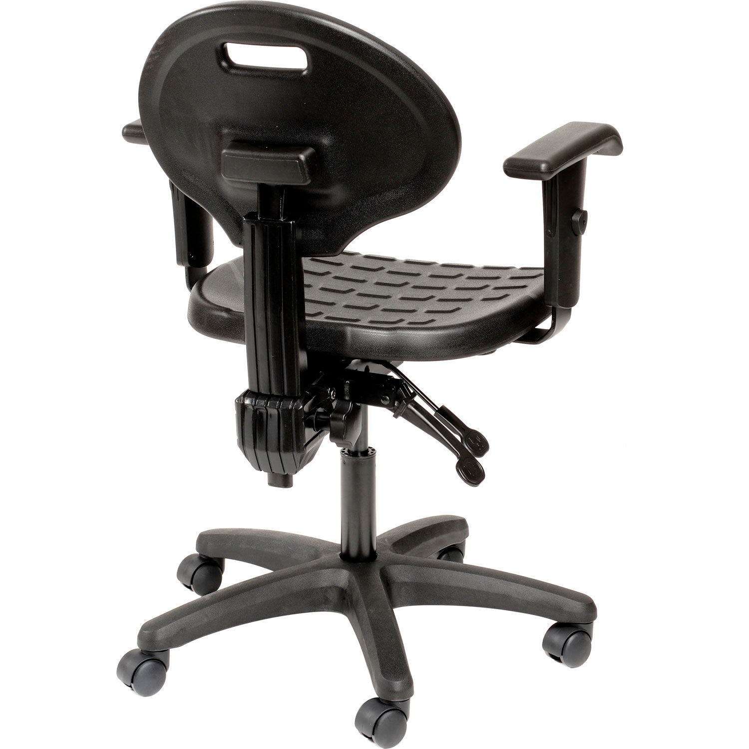 Interion Polyurethane Task Chair with Adjustable Arms Black