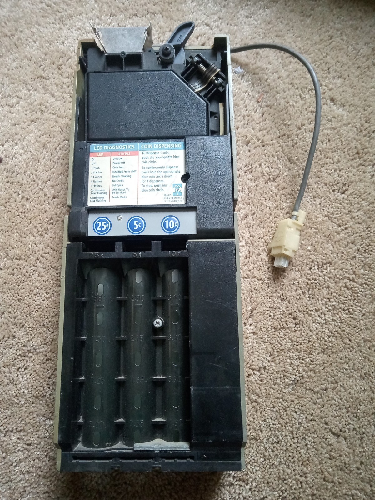 MEI Mars TRC-6512 MDB 24v Coin Mech PROFESSIONALLY BENCH TESTED WORKING