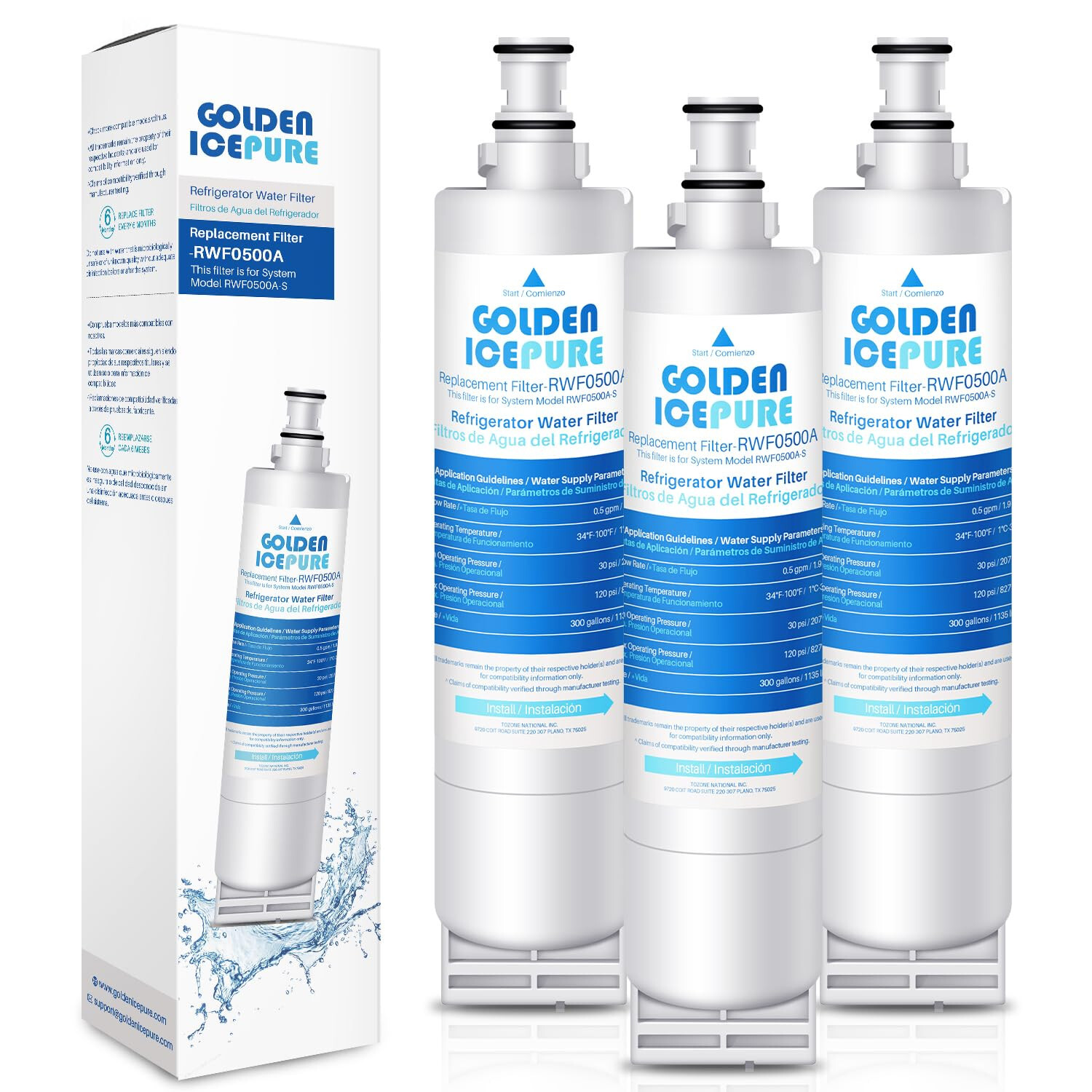 RWF0500A Refrigerator Water Filter Replacement for 46-9010, NLC240V, 8212491, 3P