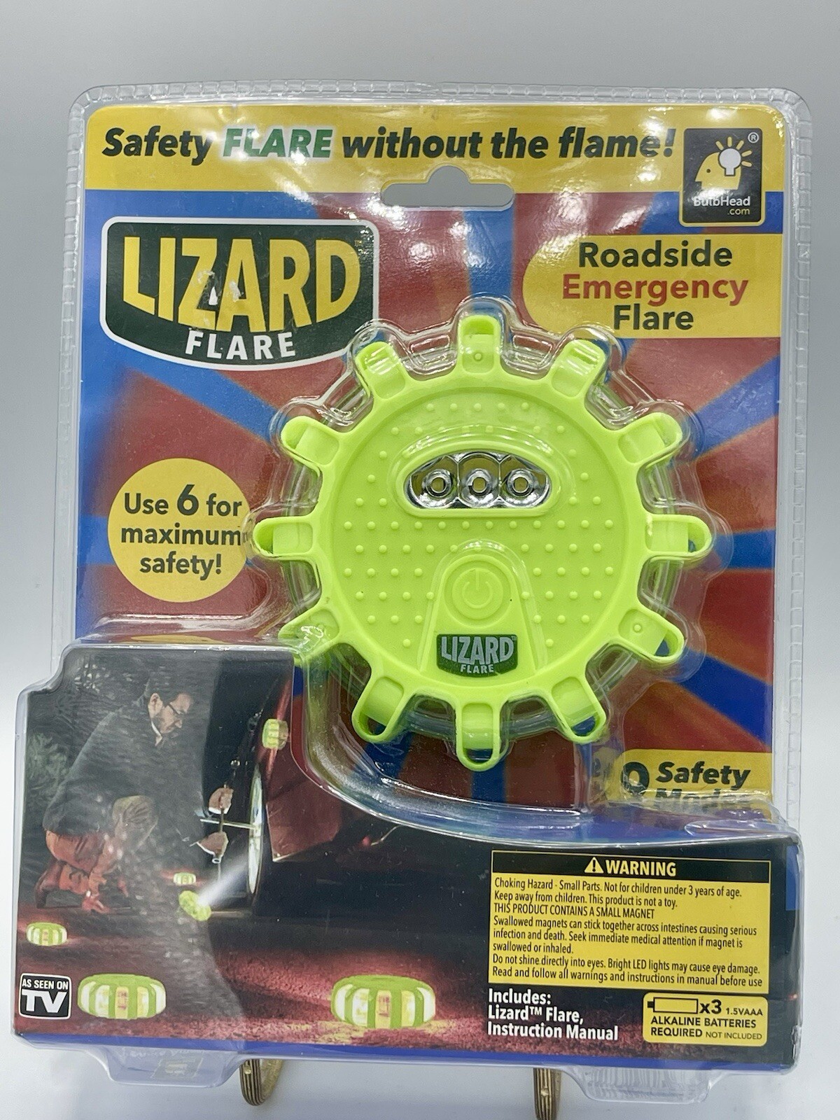 Lizard Flare Flameless LED Road Flares As Seen On TV Magnetic Safety Flares