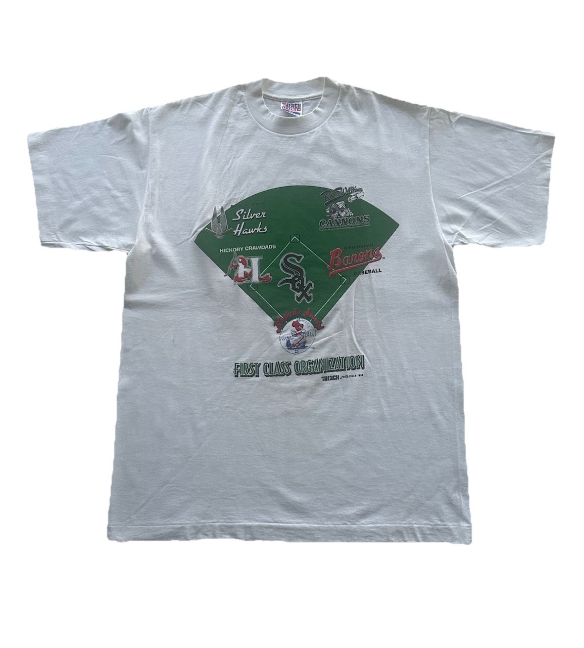 VTG 90s Minor League Baseball Tee Barons Silver Hawks Crawdads Barons Cannons