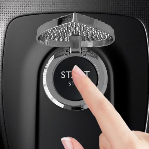 Bling Push Start Button Cover with Rhinestone, Engine Start Button Cover, White