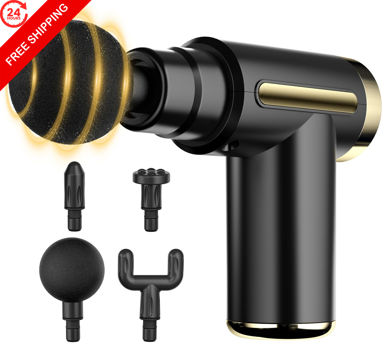 cotsoco Mini Handheld Massage Gun, Deep Tissue with 6 Speeds, Cordless Black