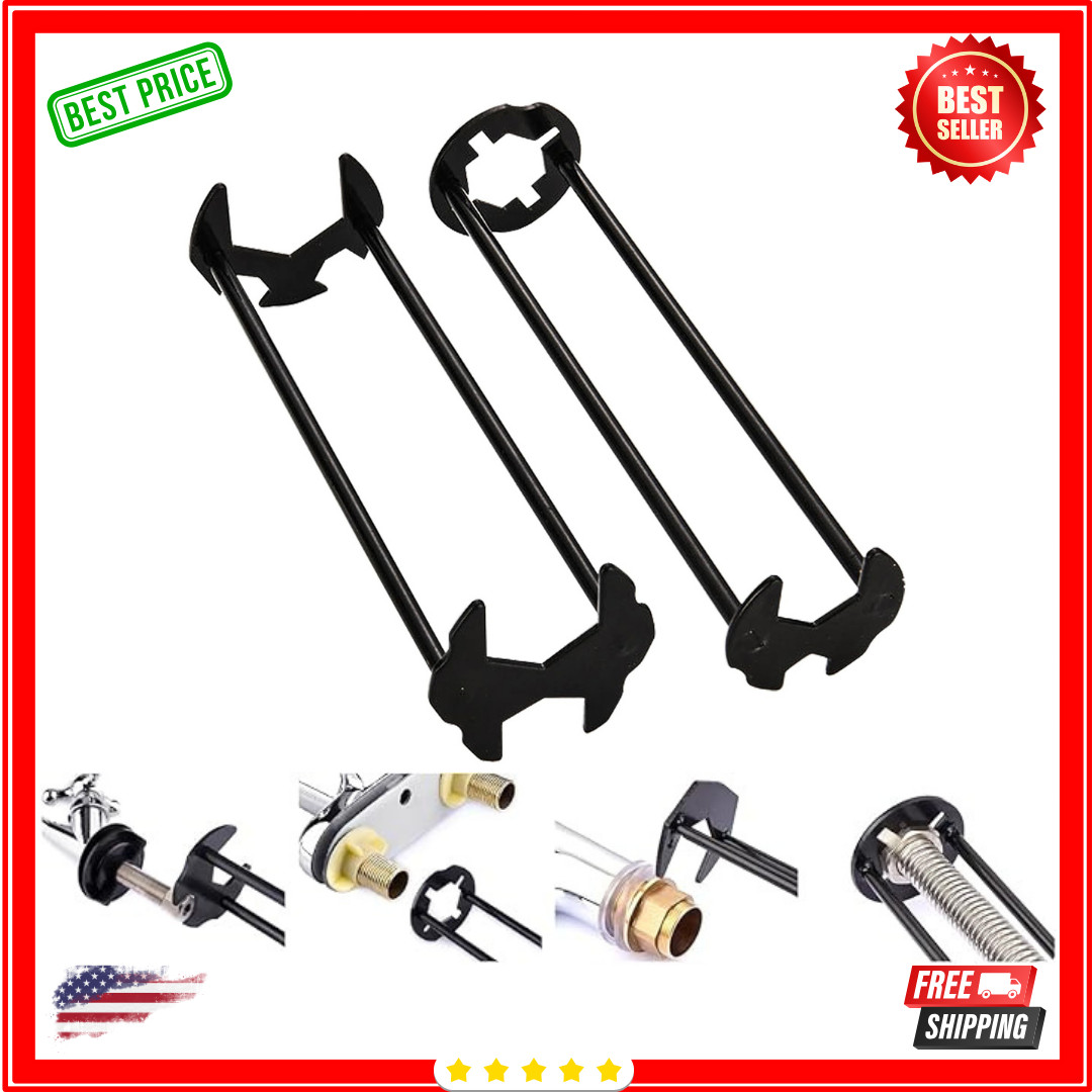 Multifunctional Sink Wrench Set, 2-Pack Basin and Faucet Wrench Tool with Fou...
