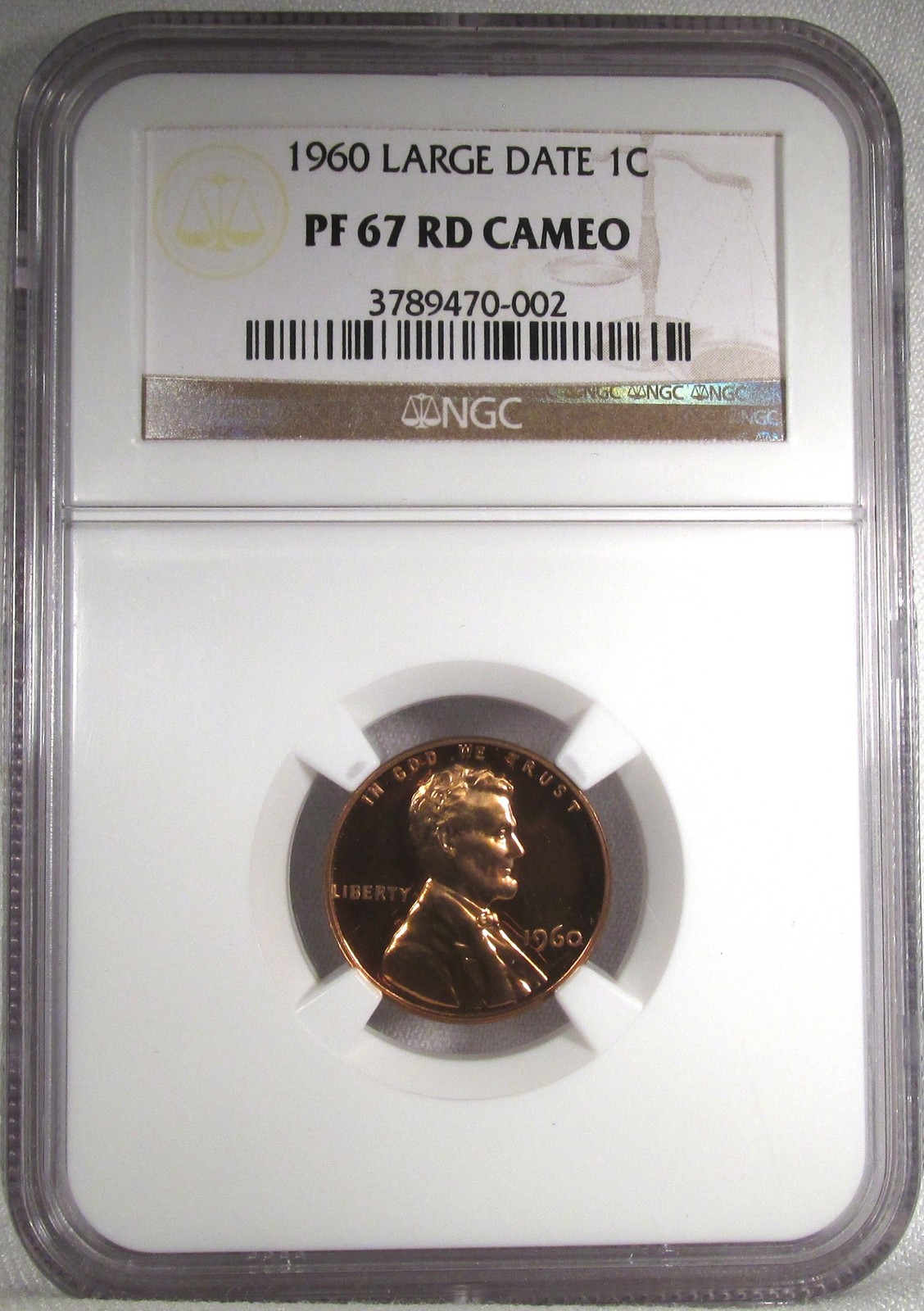1960 Large Date Lincoln Memorial Cent NGC PF67 RD CAMEO Coin AS25