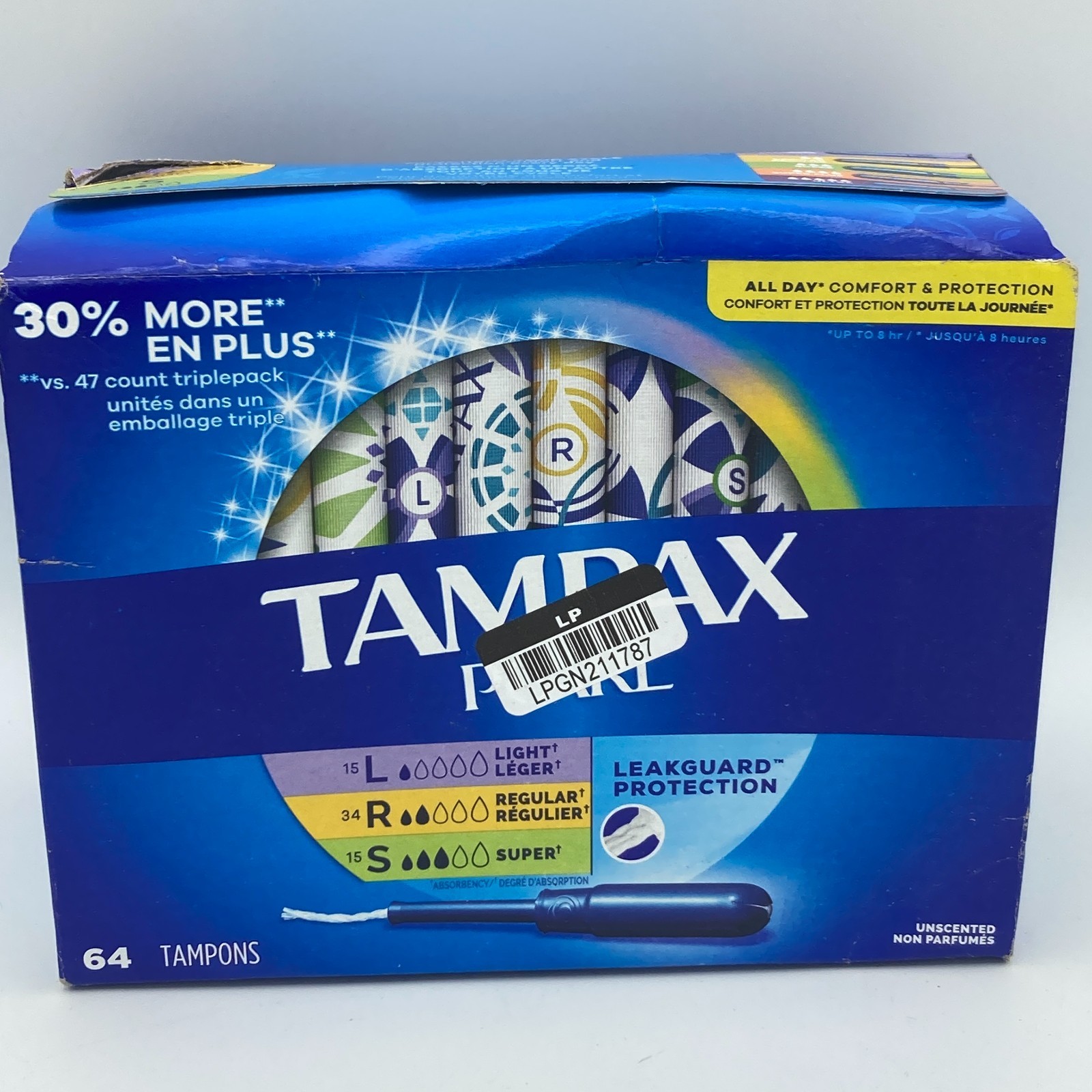 TAMPAX PEARL 15 SUPER, 34 REGULAR, 15 LIGHT 64 TOTAL