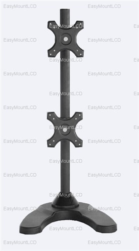 EZM Vertical Dual LCD Monitor Mount Stand Freestanding up to 27" (002-0014) NEW