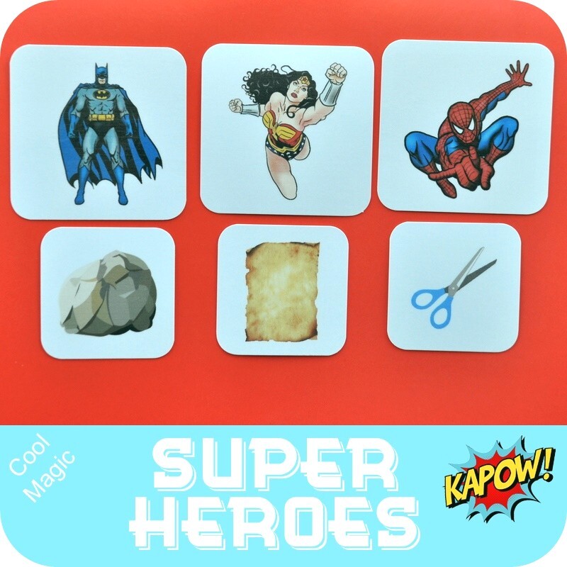 Super Heroes Prediction Mentalism Magic Funny Packet Card Trick Easy