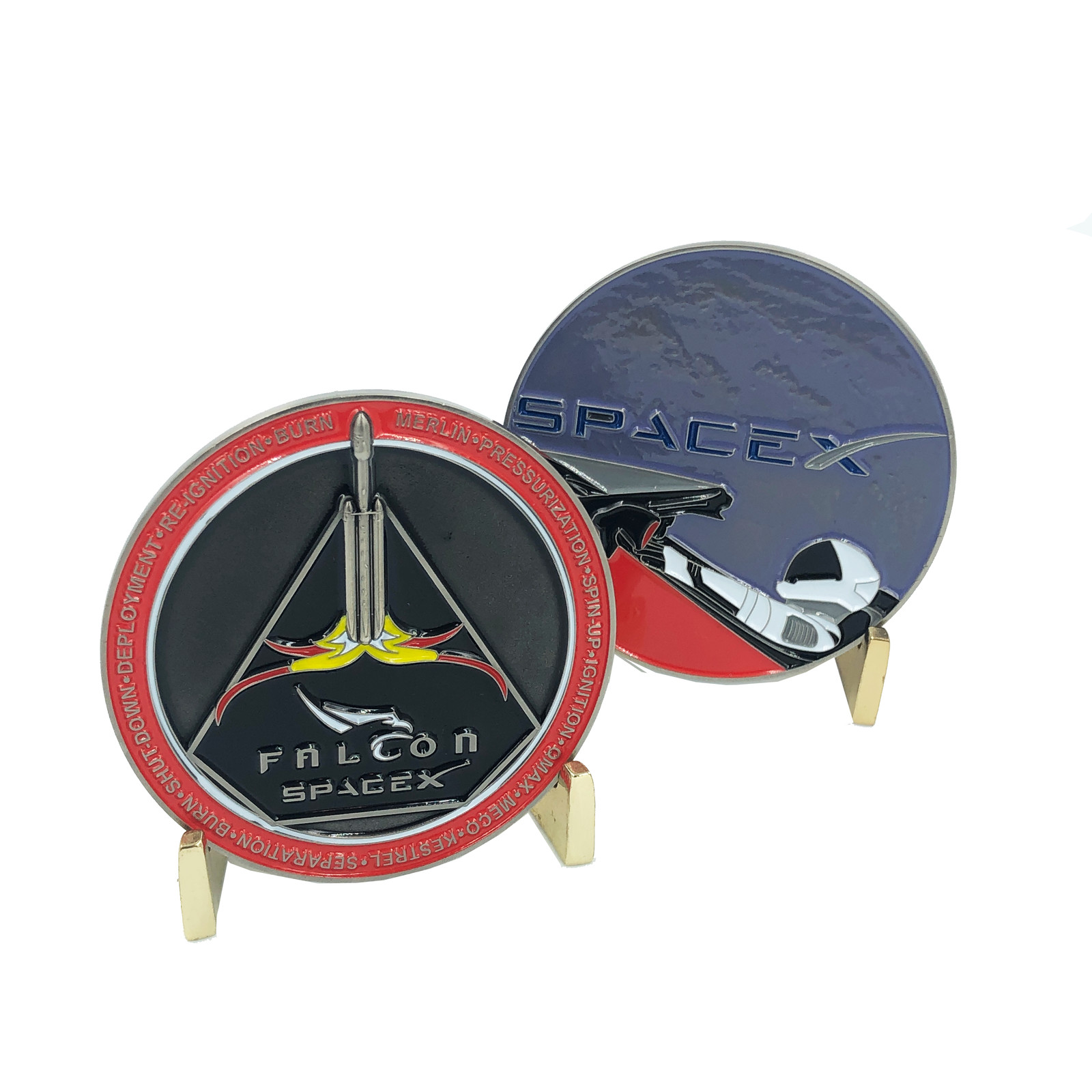 I-020 SpaceX Starman Falcon Heavy Rocket Man Challenge Coin Space X Tesla