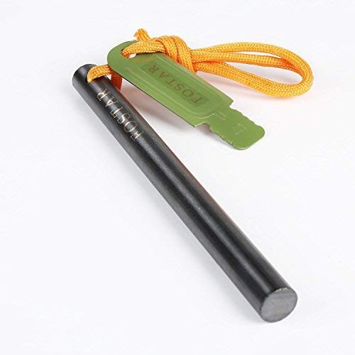 Ferro Rod Fire Starter HeavyDuty 1/2 X 6 Inch Thick Flint Steel Lanyard Outdoor