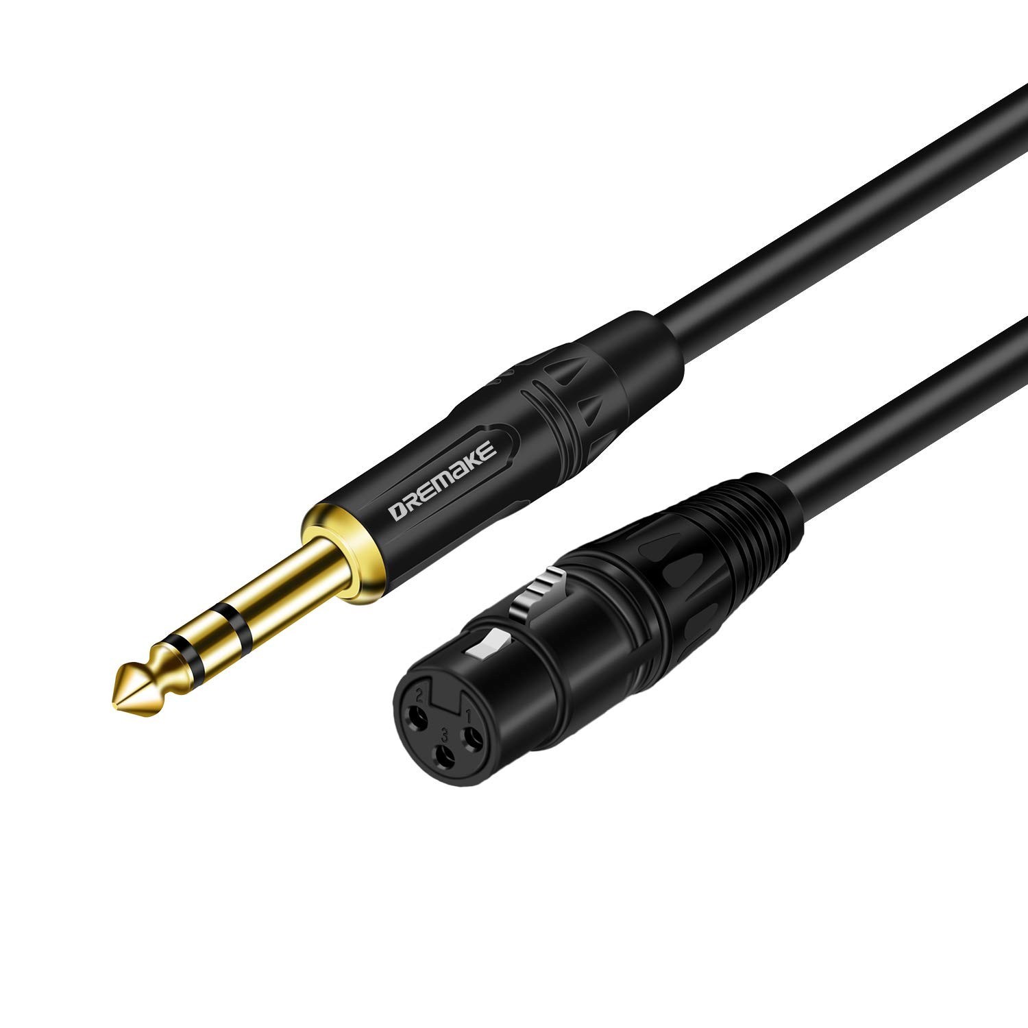 Balanced Cable 10 Foot TRS 6.35mm (1/4 Inch) Male to XLR Female Mic Cable for...