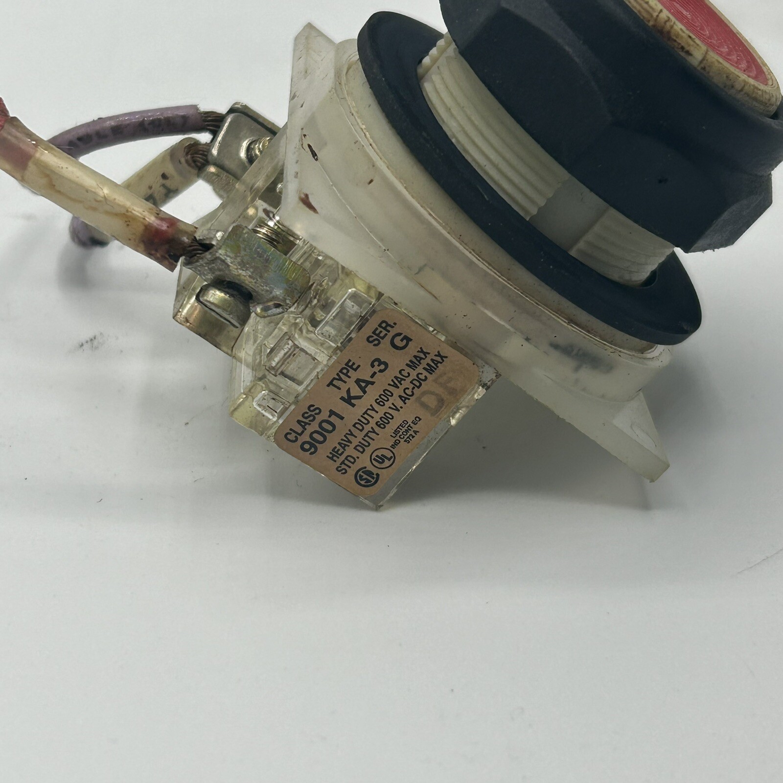 Square D Class 9001 Type KA-3 Ser. G Red Push Button