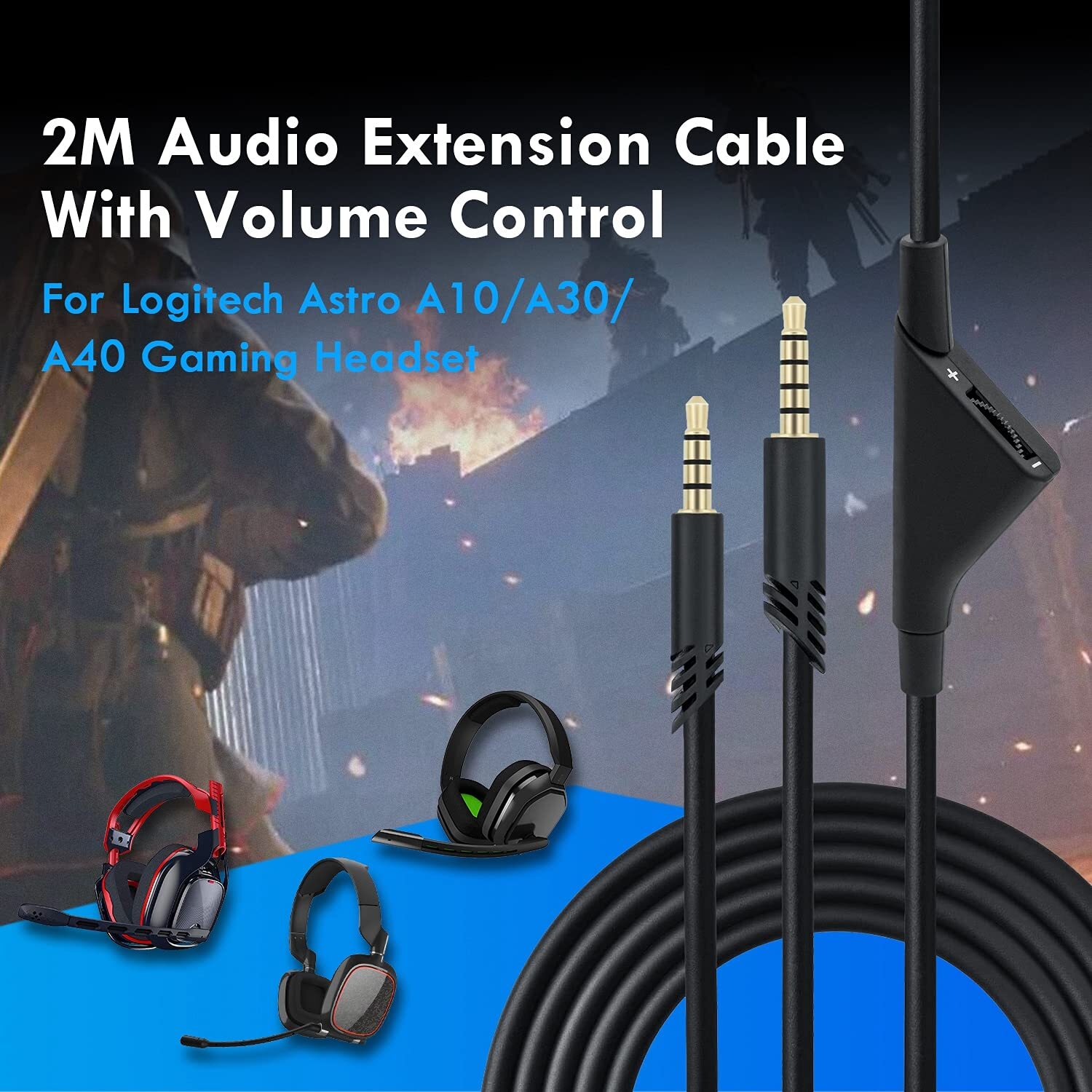 Replacement Headset Cable Volume Control for Astro A10/ A30/ A40 Gaming Headsets