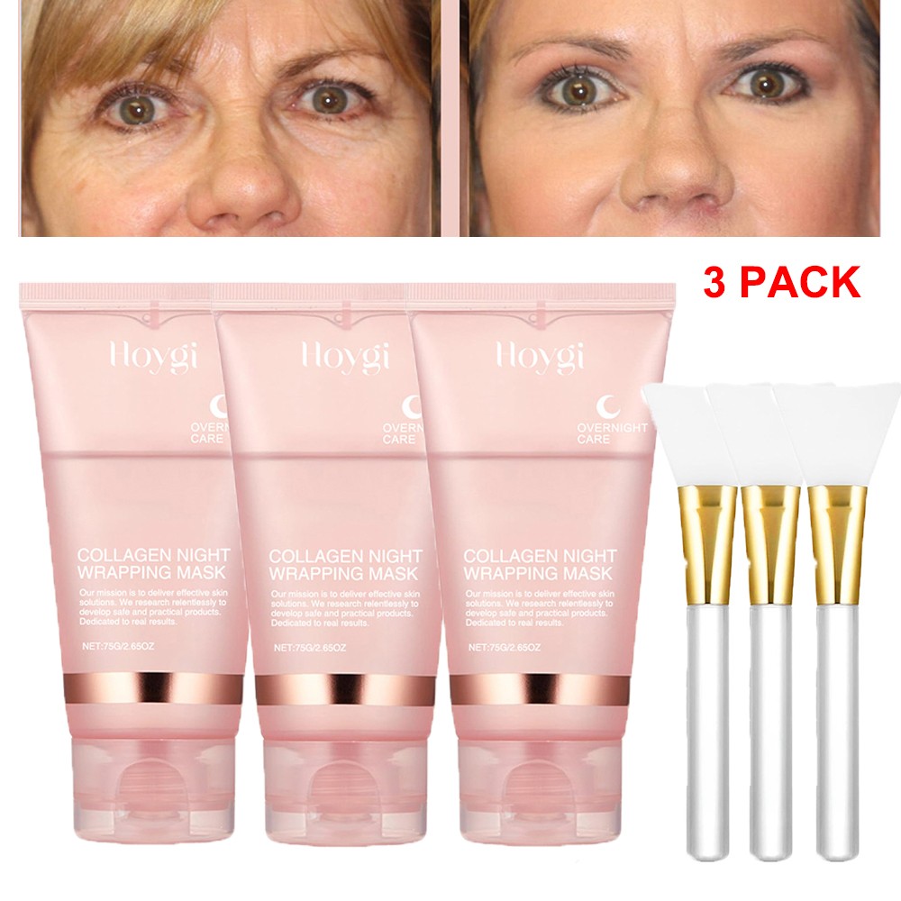 3x Collagen Overnight Peel-Off Facial Mask Hydrating Firming Night Wrapping Mask