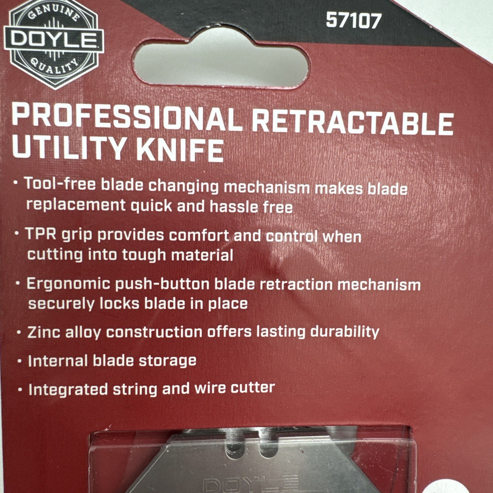 Doyle Professional Retractable Utility Knife W/Ergonomic Push Button Design NEW
