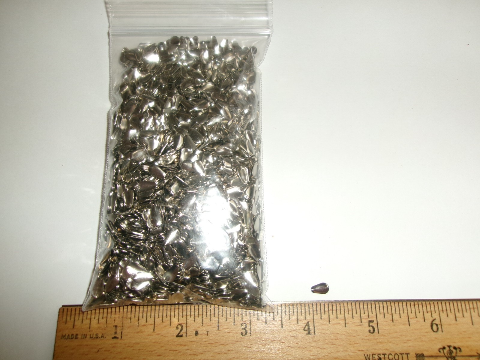 *READ* Unknown Quantity ~5/16" Nickel T1 Teardrop Ice Jig Blades Lure (lot #2)