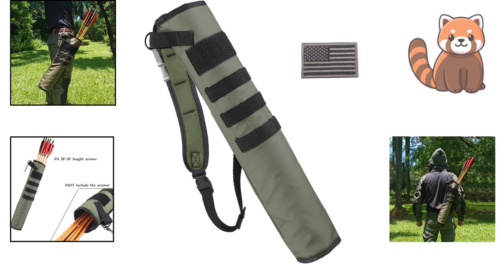 Versatile Molle System Archery Quiver - Holds 12-18 Arrows for Target Shooting