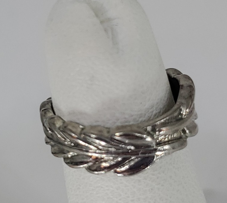 Sterling Silver 925 Roman Laurel Fern Wreath Toe Ring