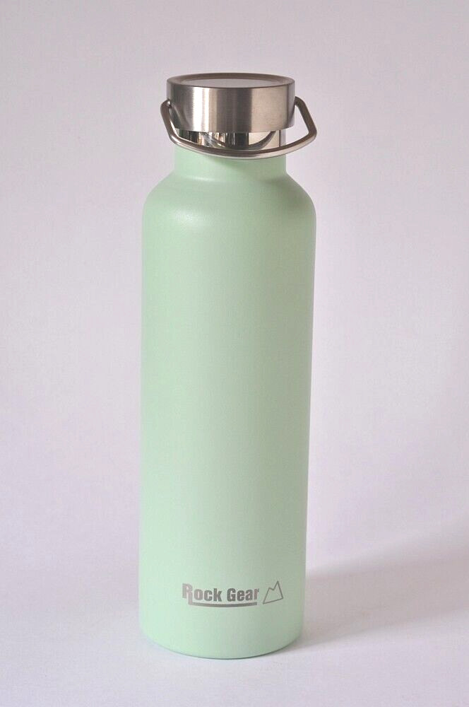 Rock Gear insulated stainless steel bottle - 24 oz size. Straw cap & steel cap.